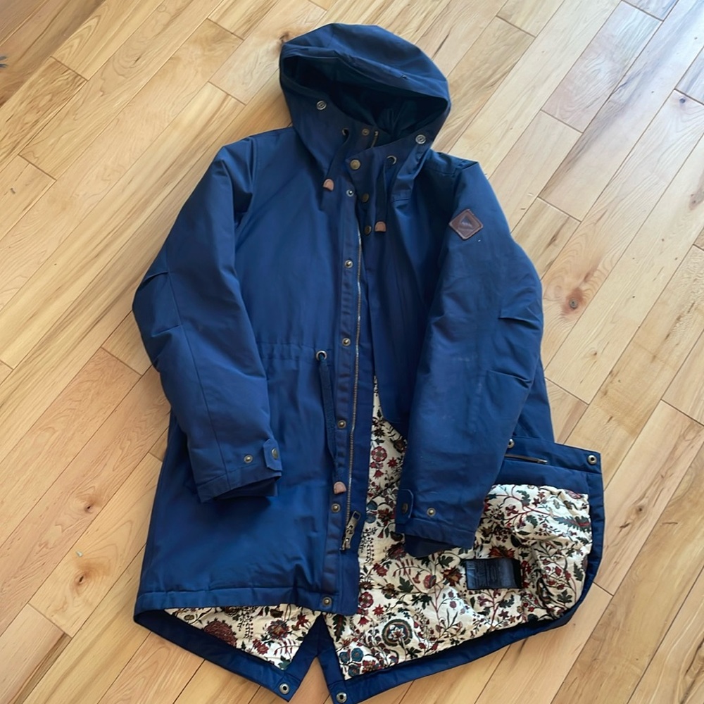 Navy BURTON Parka with Floral Lining